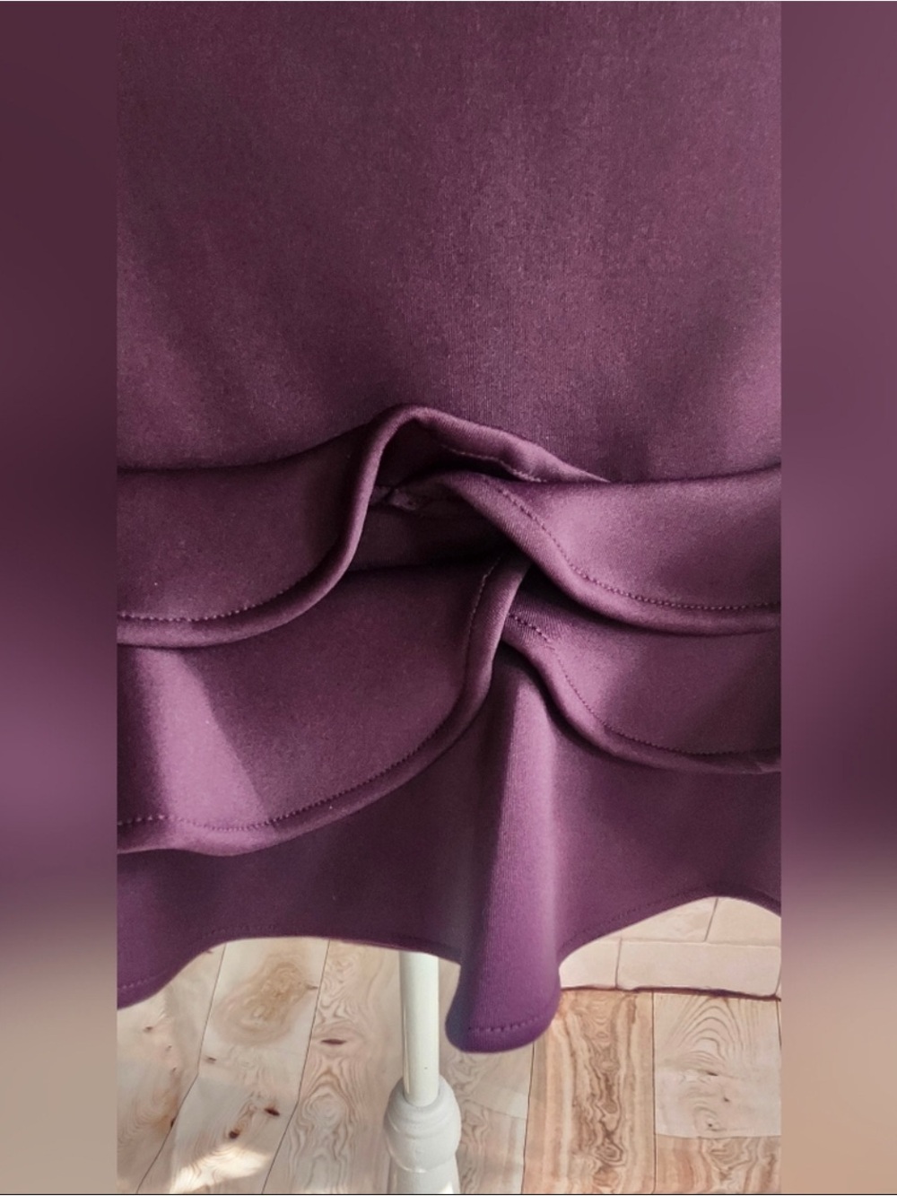 Donna Ricco Plum Ruffle-Hem Sheath Dress - Picture 4 of 5